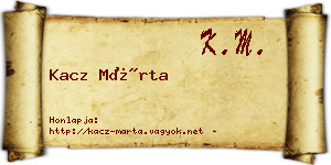 Kacz Márta névjegykártya